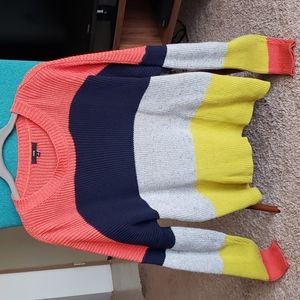 Comfy color block oversized sweater